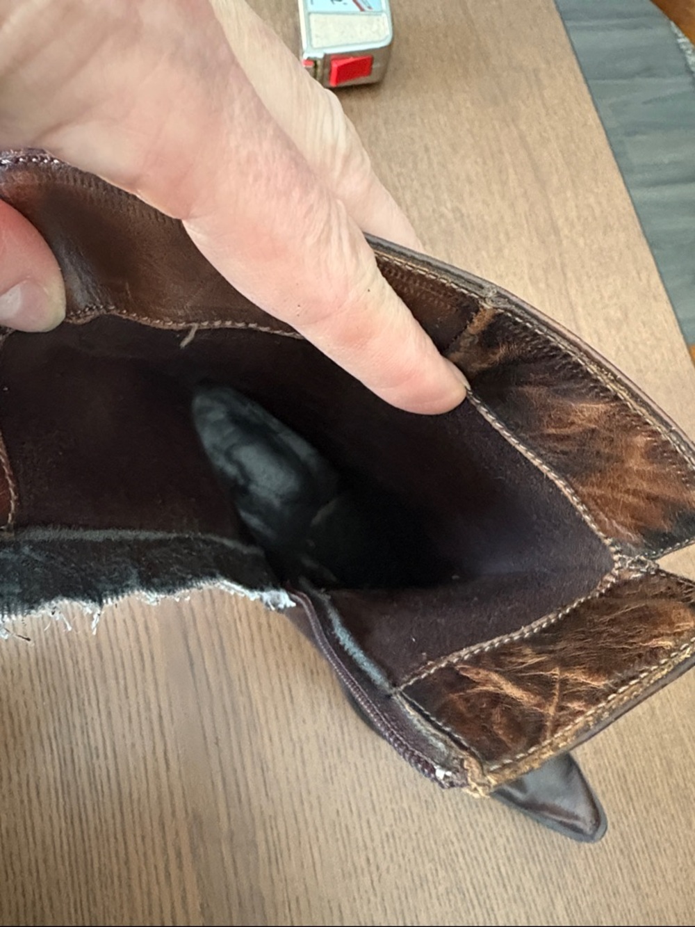 VINTAGE PEGABO - Made in Italy Brown Leather Mid-Calf Zip Boots - Picture 5 of 13